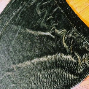 Deep Green Long Velvet Skirt